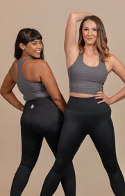 Super Soft Racerback Crop - Smoke